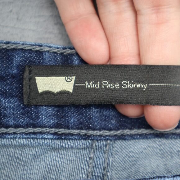 Levi Strauss And Co Pants Womens Blue Button Zip Mid Rise Skinny Denim Jeans - Picture 9 of 16